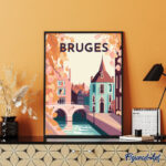 Affiche Vintage Bruges - Toile roulée