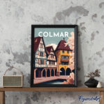 Affiche Vintage Colmar - Toile roulée