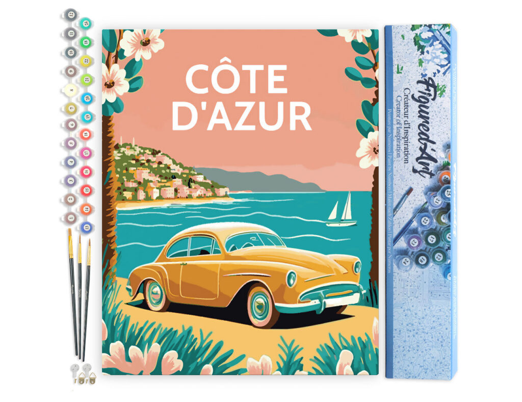Affiche Vintage Côte d'Azur - Toile roulée