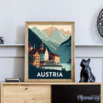 Affiche Vintage Hallstatt - Toile roulée
