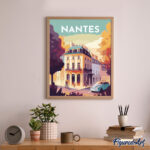 Affiche Vintage Nantes - Toile roulée
