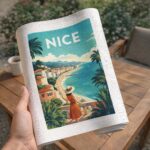 Affiche Vintage Nice - Toile roulée