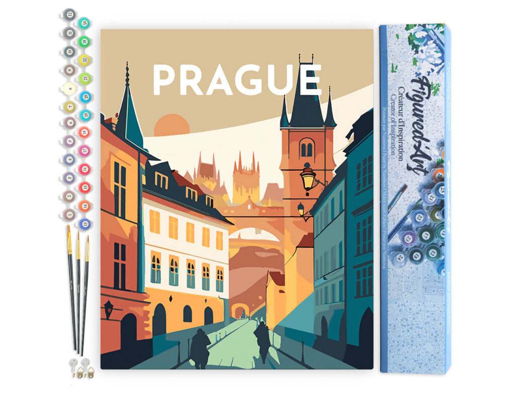 Affiche Vintage Prague - Toile roulée