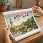 Affiche Vintage Séville - Toile roulée