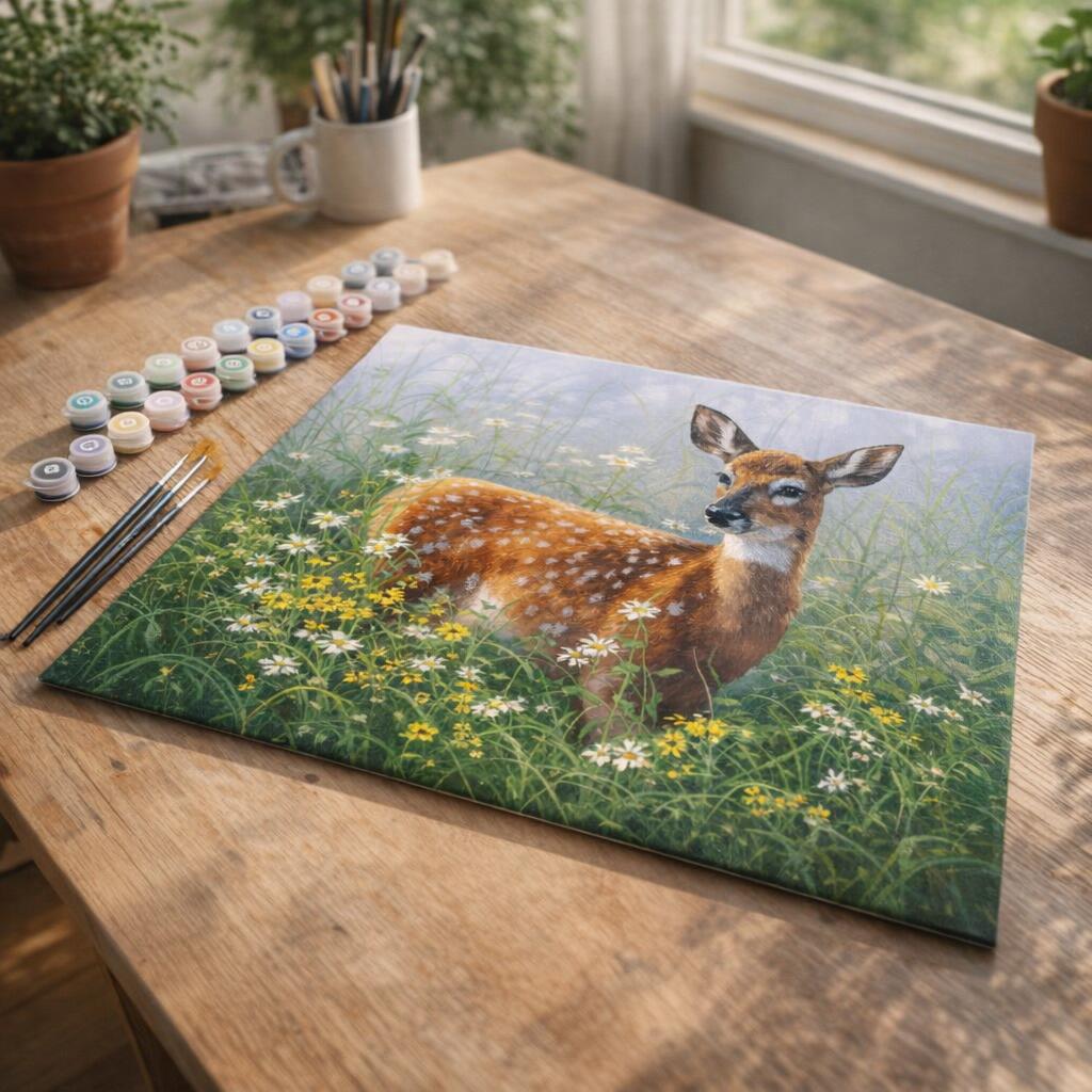 Biche dans la Prairie - Toile roulée