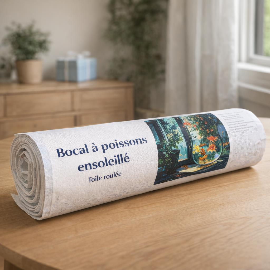 Bocal à poissons ensoleillé - Toile roulée