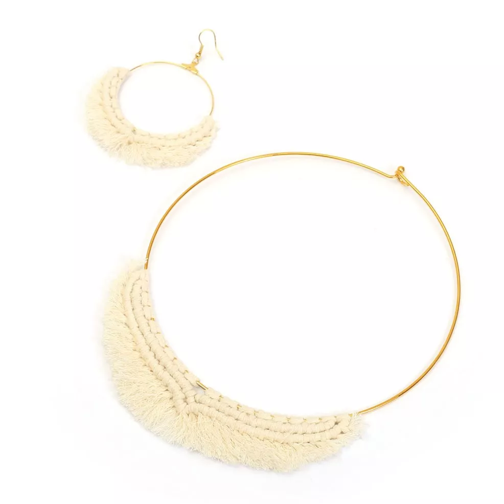 Kit macramé pour boucles d'oreille - Kit bijou DIY
