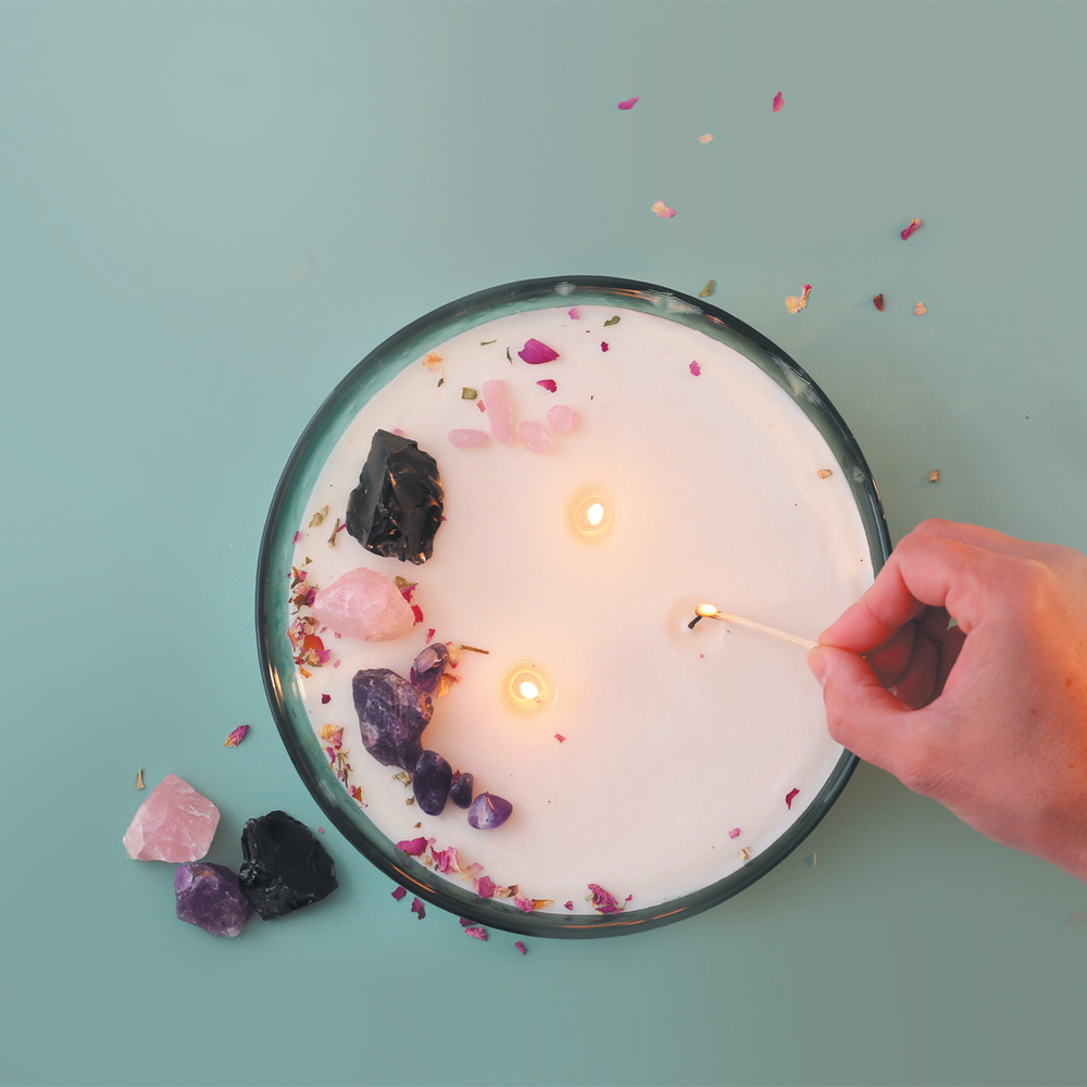 Kit diy bougie lithotherapie xxl