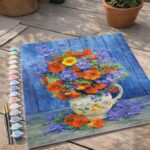 Bouquet orange et violet - Toile roulée