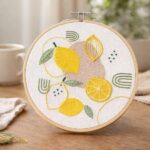 Kit broderie citron - Tambour 20cm