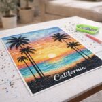 Broderie Diamant - Affiche Poster Californie