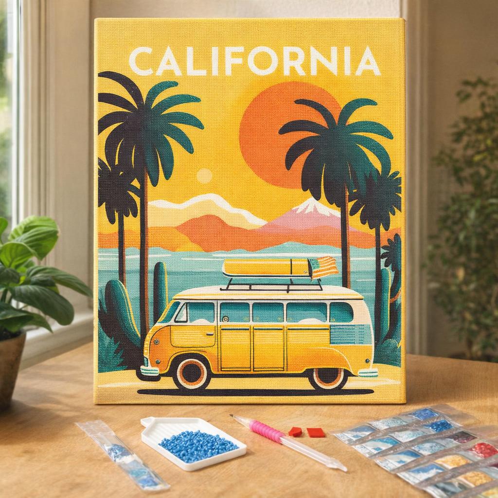 Broderie Diamant - Affiche Poster Californie