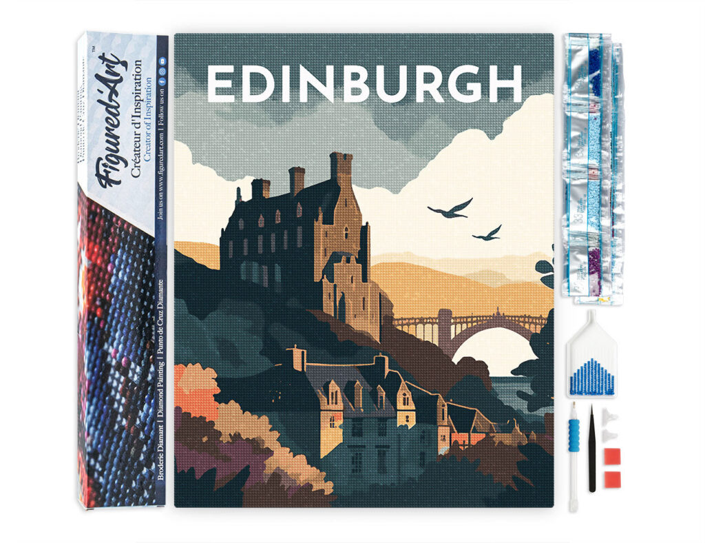 Broderie Diamant - Affiche Poster Édimbourg