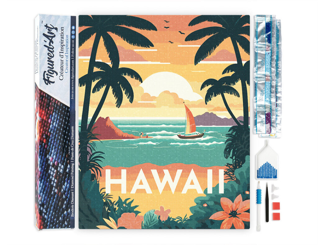 Broderie Diamant - Affiche Poster Hawaii