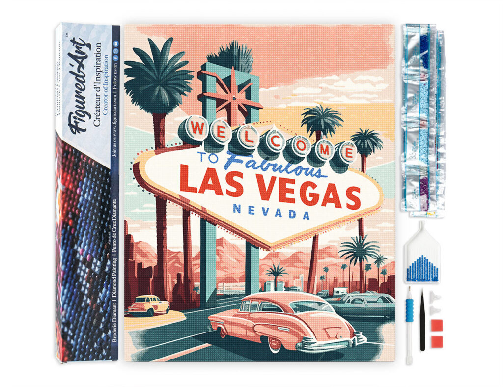 Broderie Diamant - Affiche Poster Las Vegas