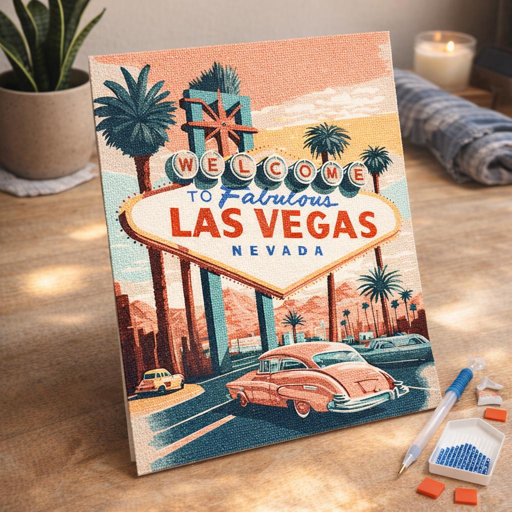 Broderie Diamant - Affiche Poster Las Vegas