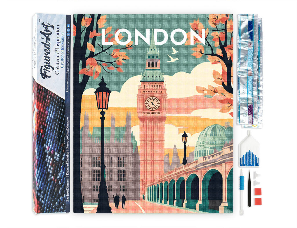 Broderie Diamant - Affiche Poster Londres 2