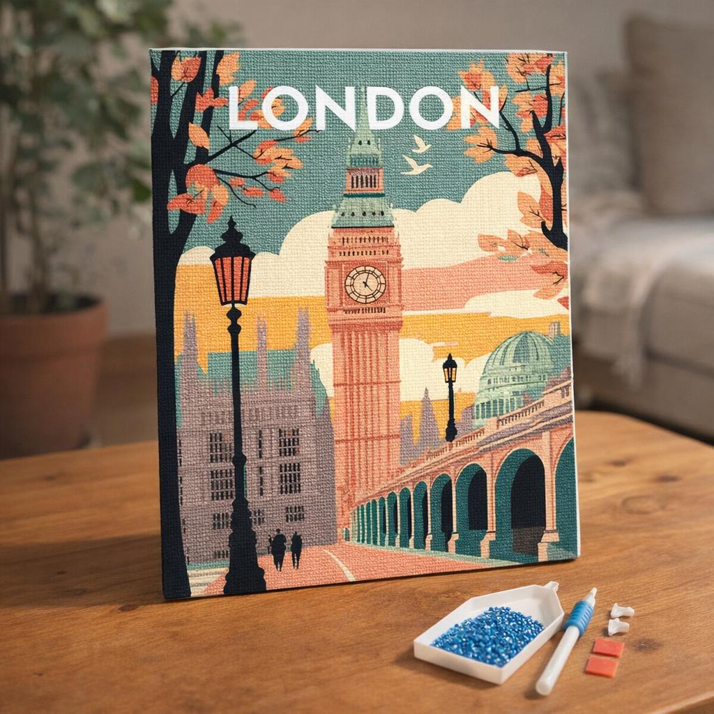 Broderie Diamant - Affiche Poster Londres 2