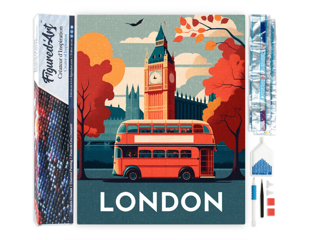 Broderie Diamant - Affiche Poster Londres
