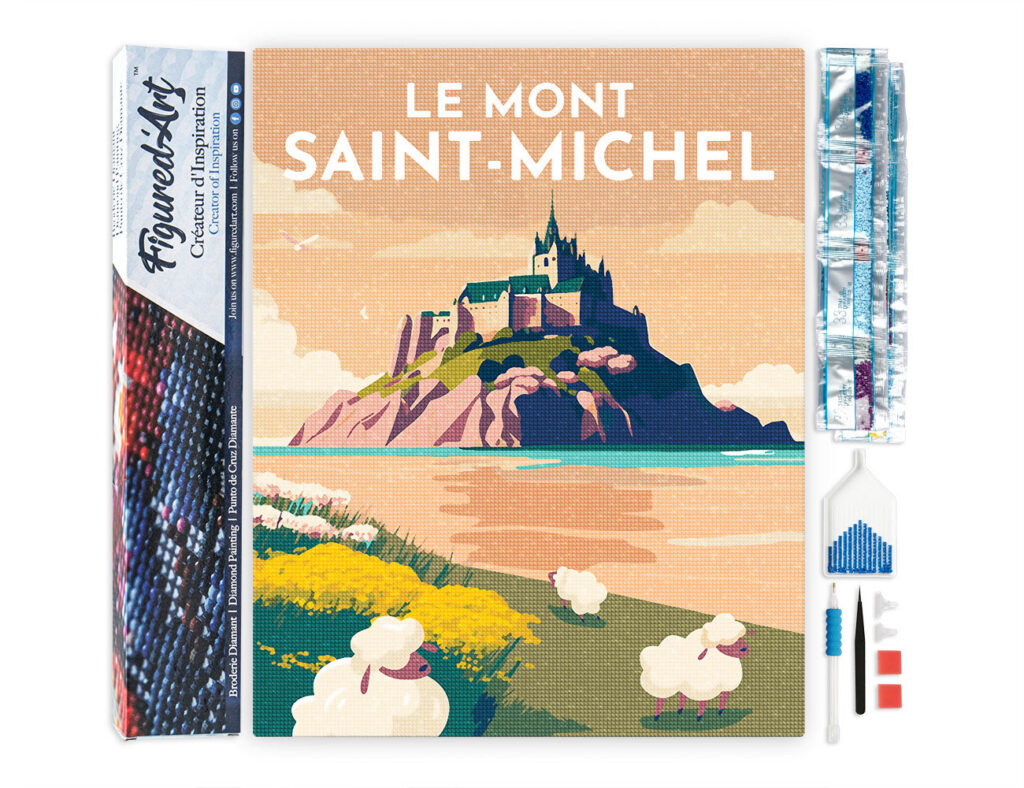 Broderie Diamant - Affiche Poster Mont Saint-Michel