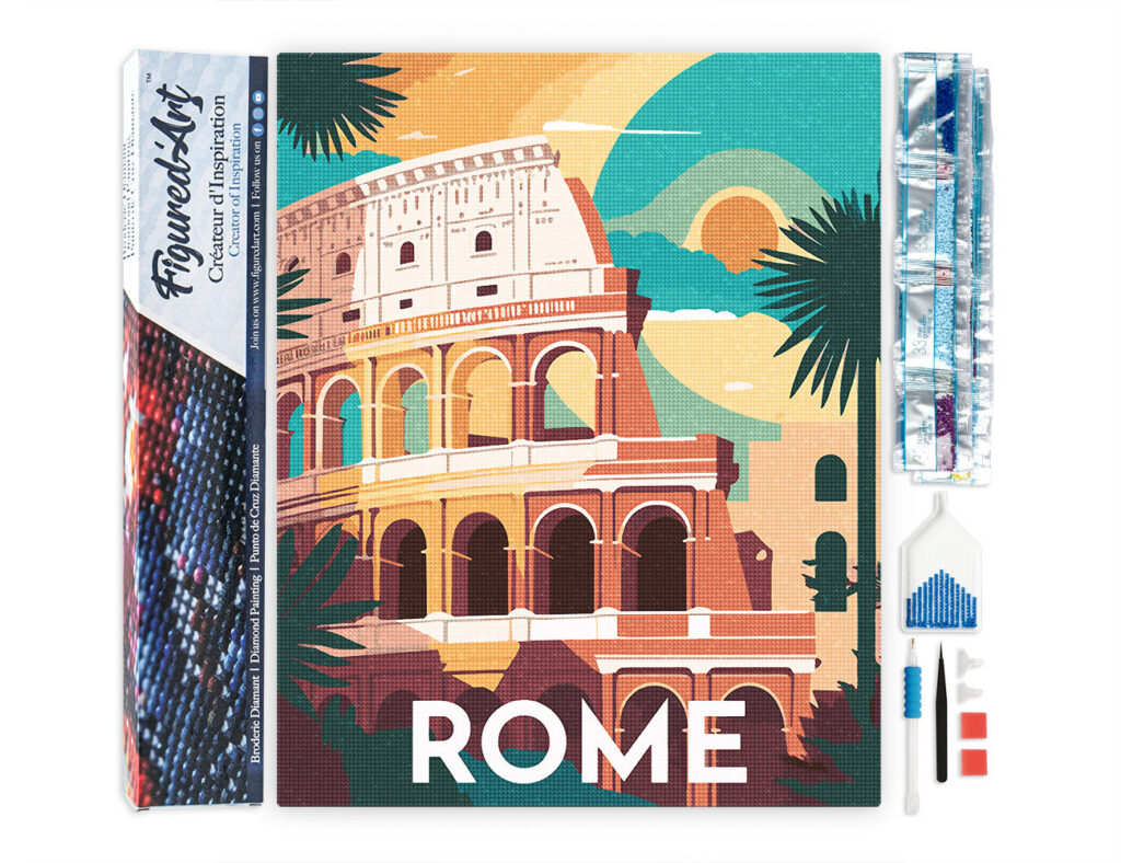 Broderie Diamant - Affiche Poster Rome