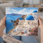 Broderie Diamant - Affiche Poster Santorin