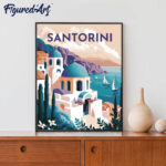 Broderie Diamant - Affiche Poster Santorin