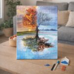 Broderie Diamant - Arbre 4 saisons Classique