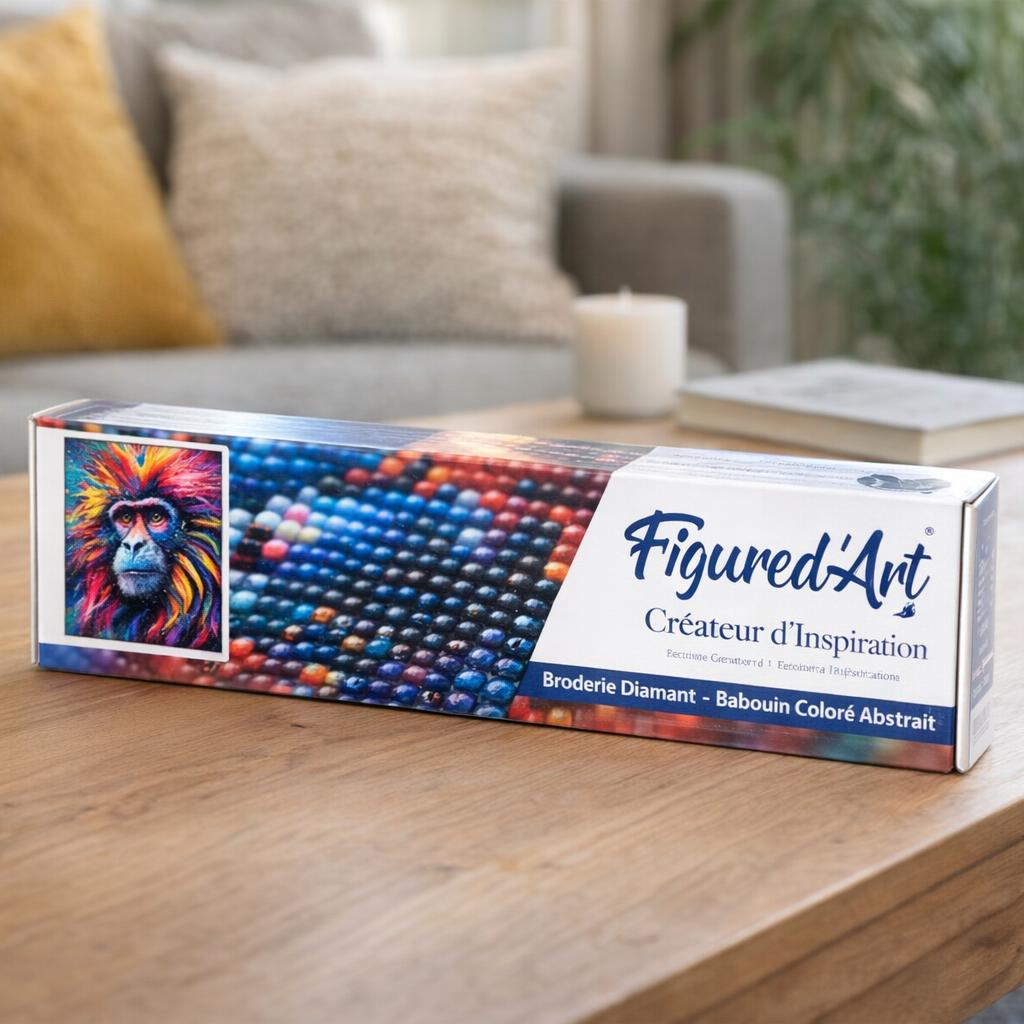 Broderie Diamant - Babouin Coloré Abstrait