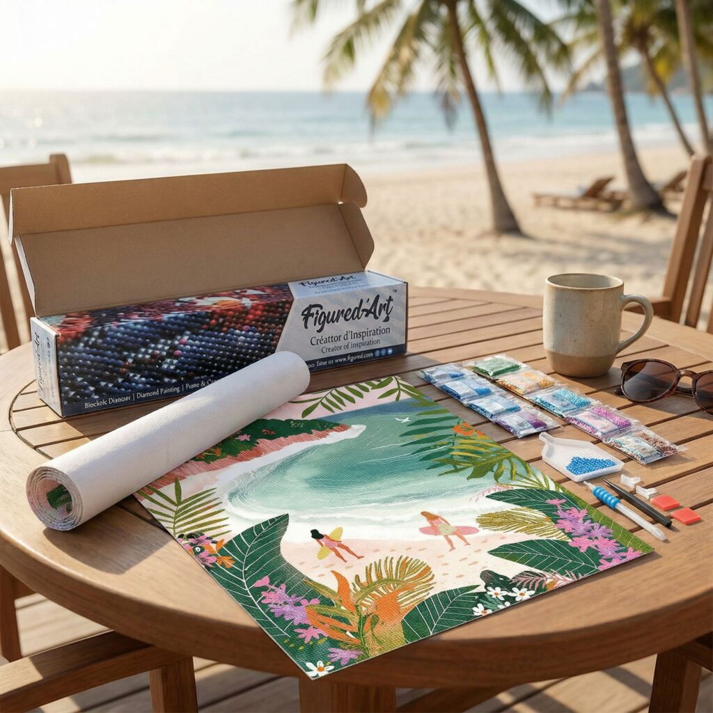 Broderie Diamant - Baie tropicale