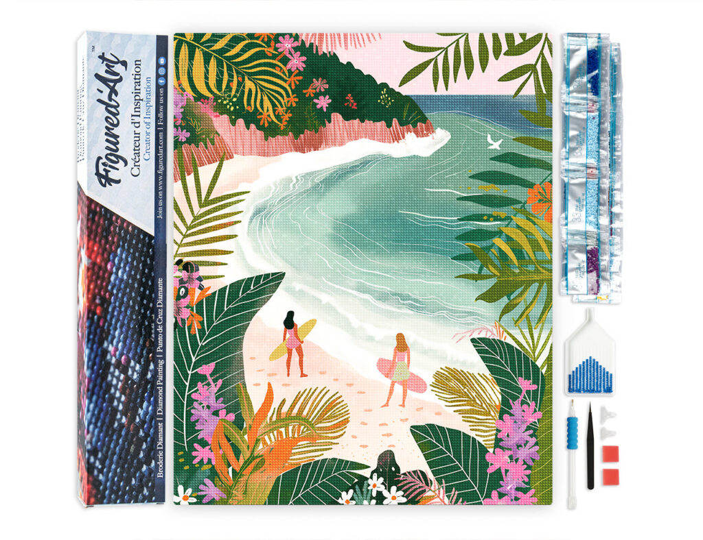 Broderie Diamant - Baie tropicale