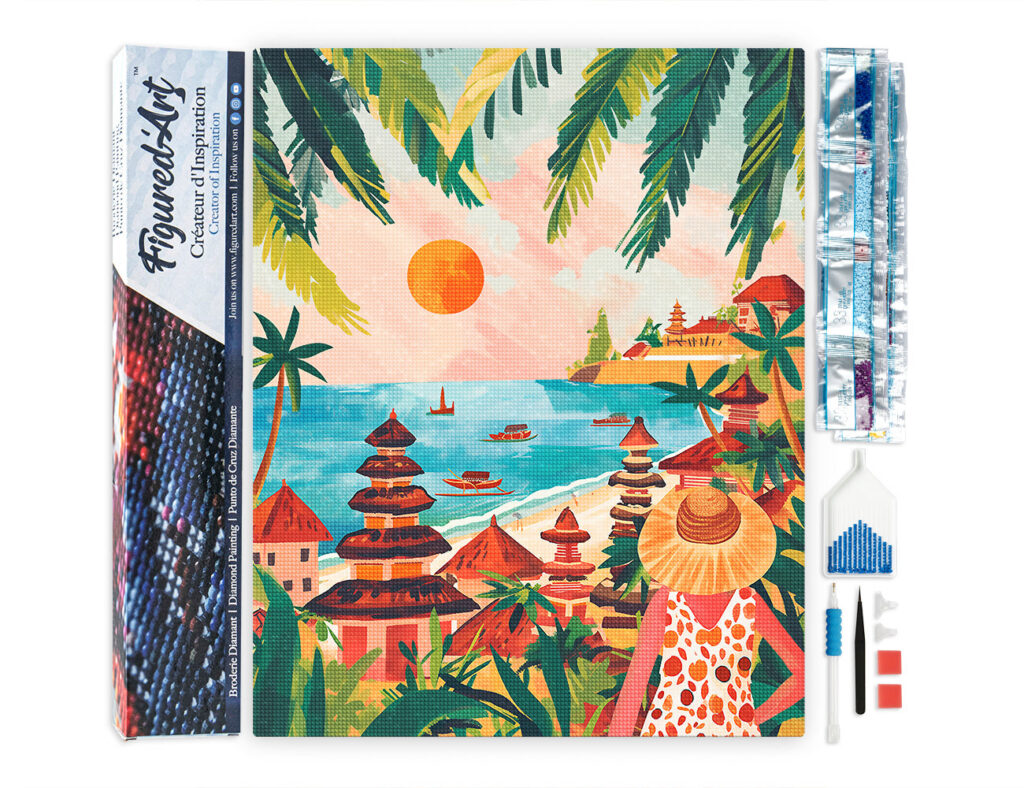 Broderie Diamant - Bali au coucher du soleil