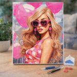 Broderie Diamant - Ballons Roses et Diva