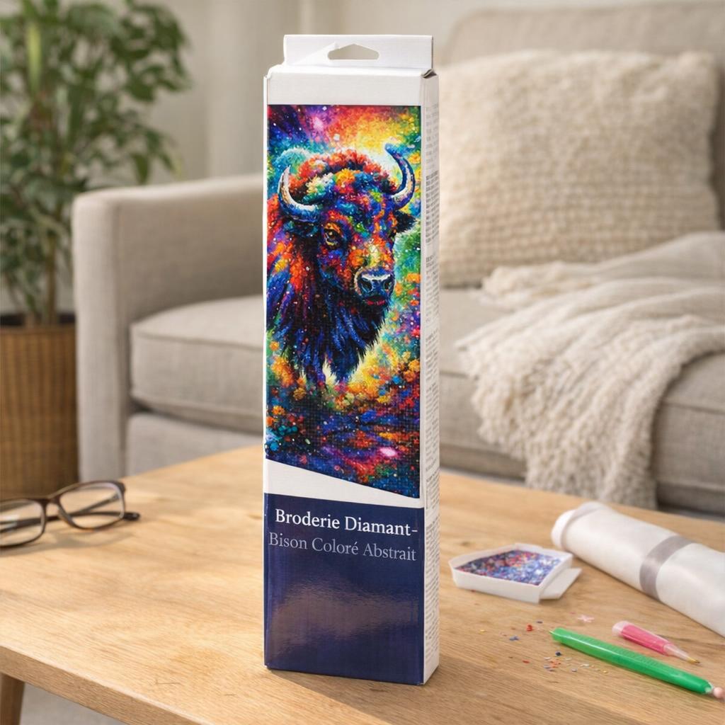 Broderie Diamant - Bison Coloré Abstrait