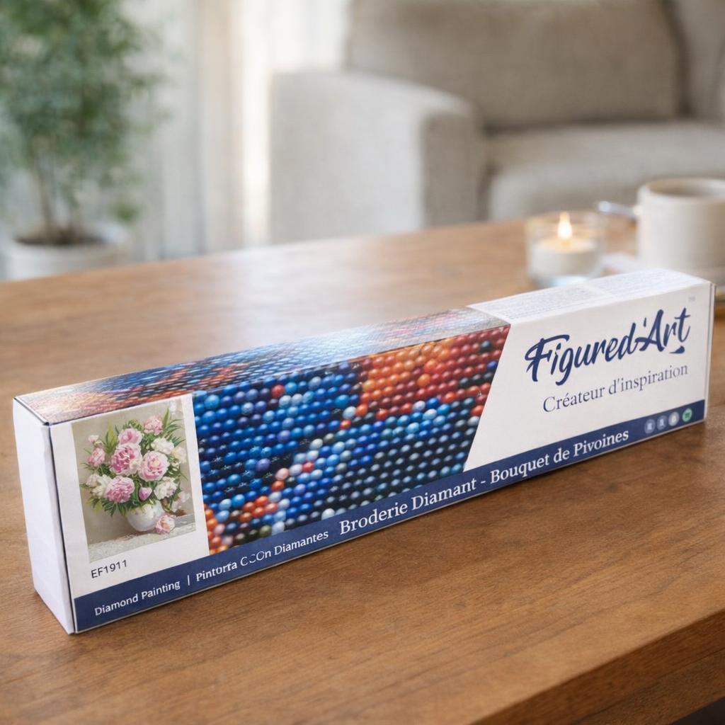 Broderie Diamant - Bouquet de Pivoines
