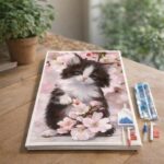 Broderie Diamant - Chat et Fleurs