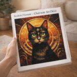 Broderie Diamant - Chat noir Art Déco