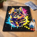 Broderie Diamant - Chat Splash Pop Art