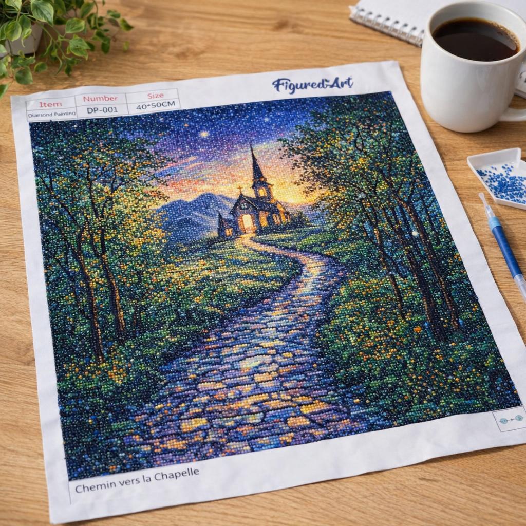 Broderie Diamant - Chemin vers la Chapelle