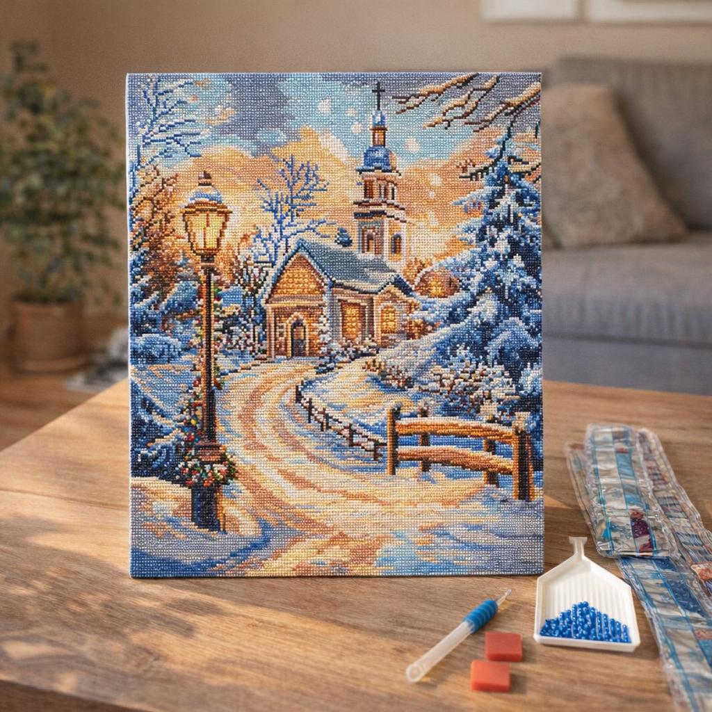 Broderie Diamant - Chemin vers la Chapelle