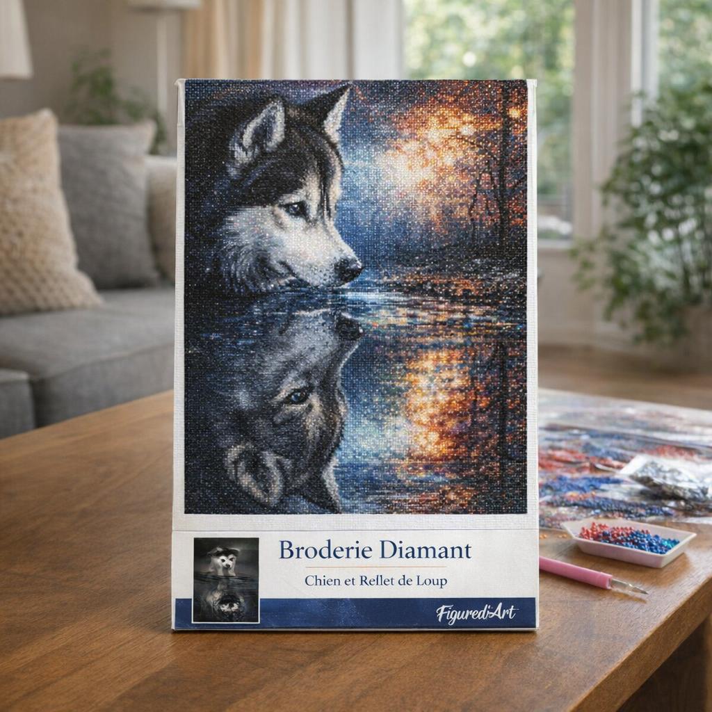 Chien loup reflet