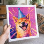 Broderie Diamant - Chien souriant pop art