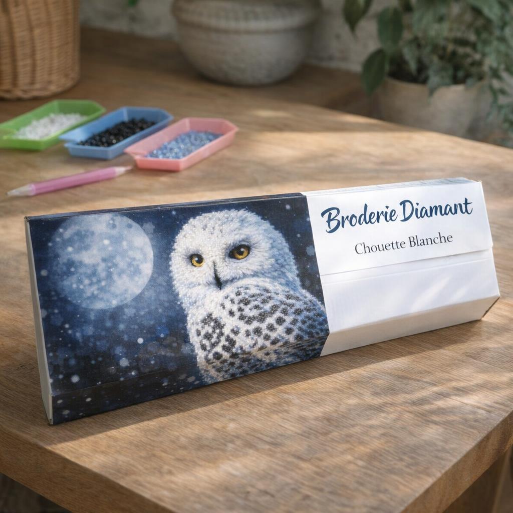 Broderie Diamant - Chouette Blanche
