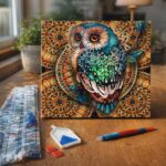 Broderie Diamant - Chouette précieuse