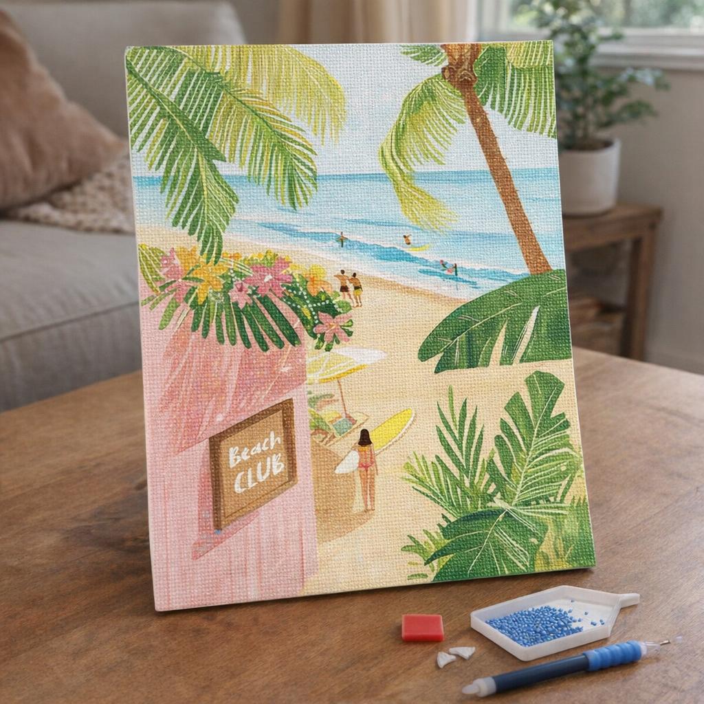 Broderie Diamant - Club de la plage