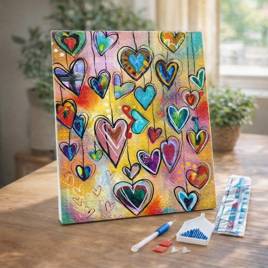 Broderie Diamant - Coeurs