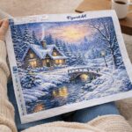 Broderie Diamant - Cottage de la Rivière en Hiver