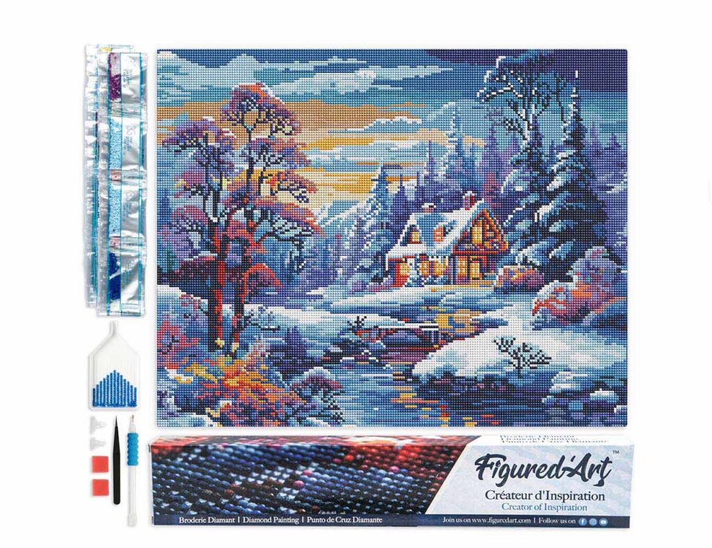 Broderie Diamant - Cottage de la Rivière en Hiver