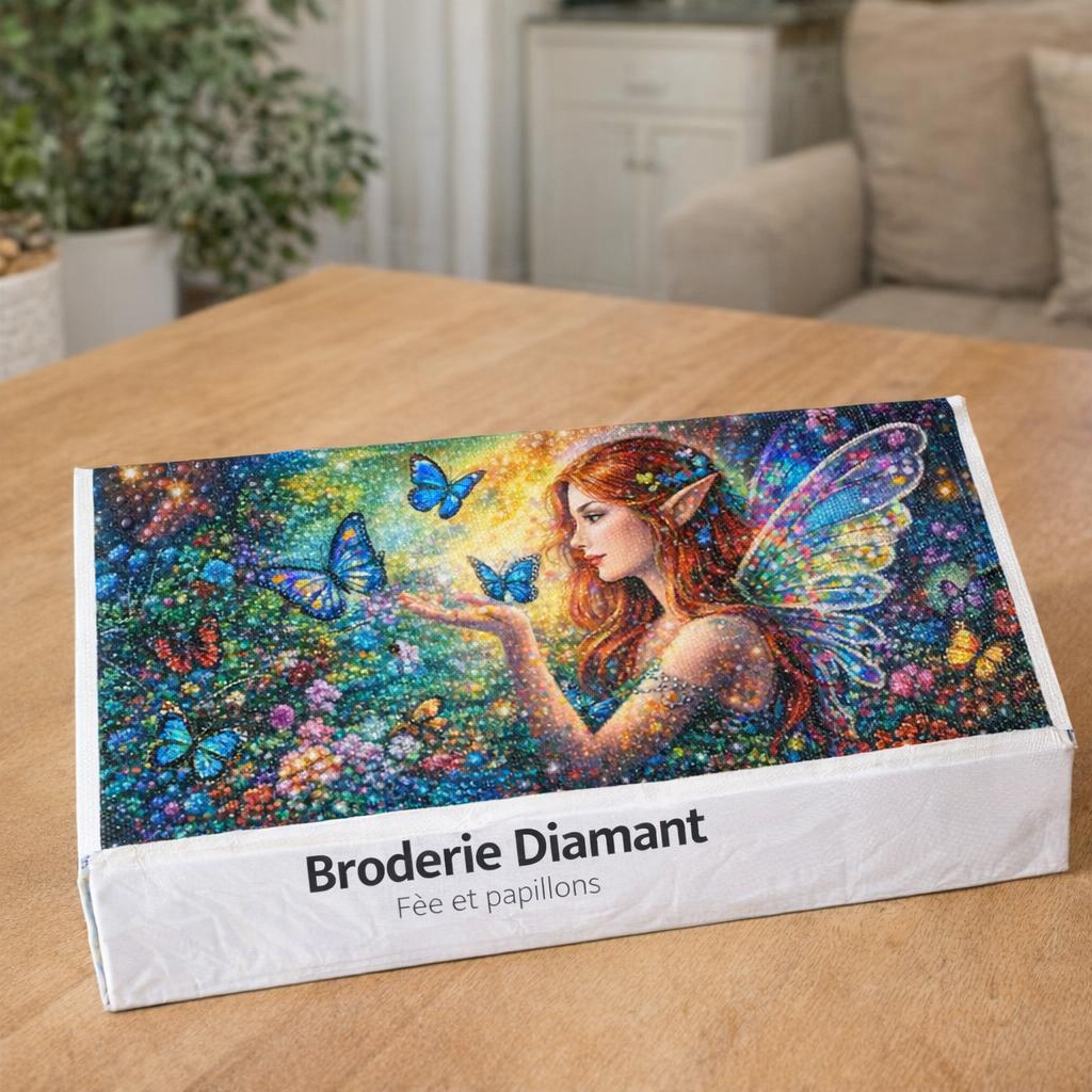 Broderie Diamant - Fée et papillons