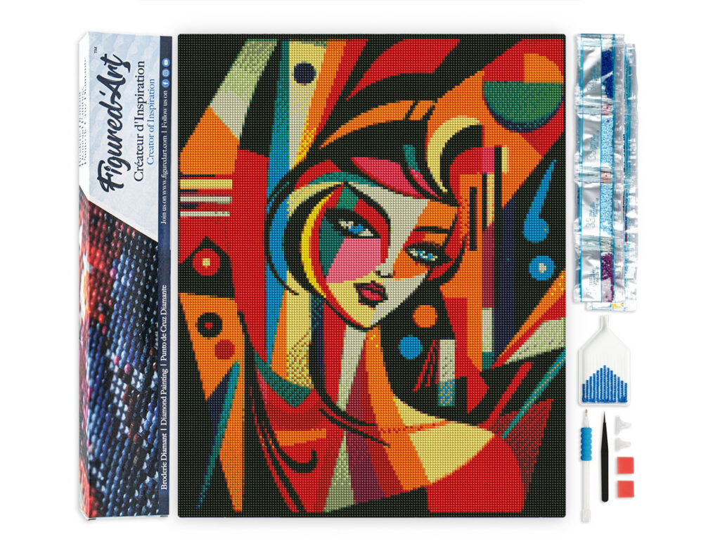Broderie Diamant - Femme abstraite style Picasso